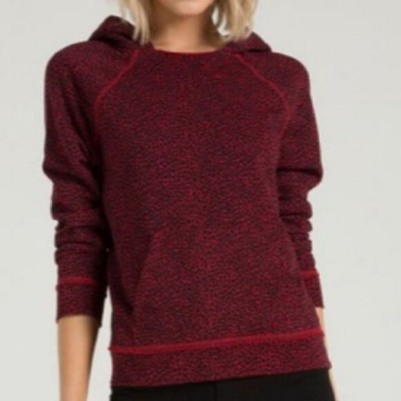 n:Philanthropy Distressed Red & Black Pullover Hoodie Sweatshirt Size S - Picture 1 of 14